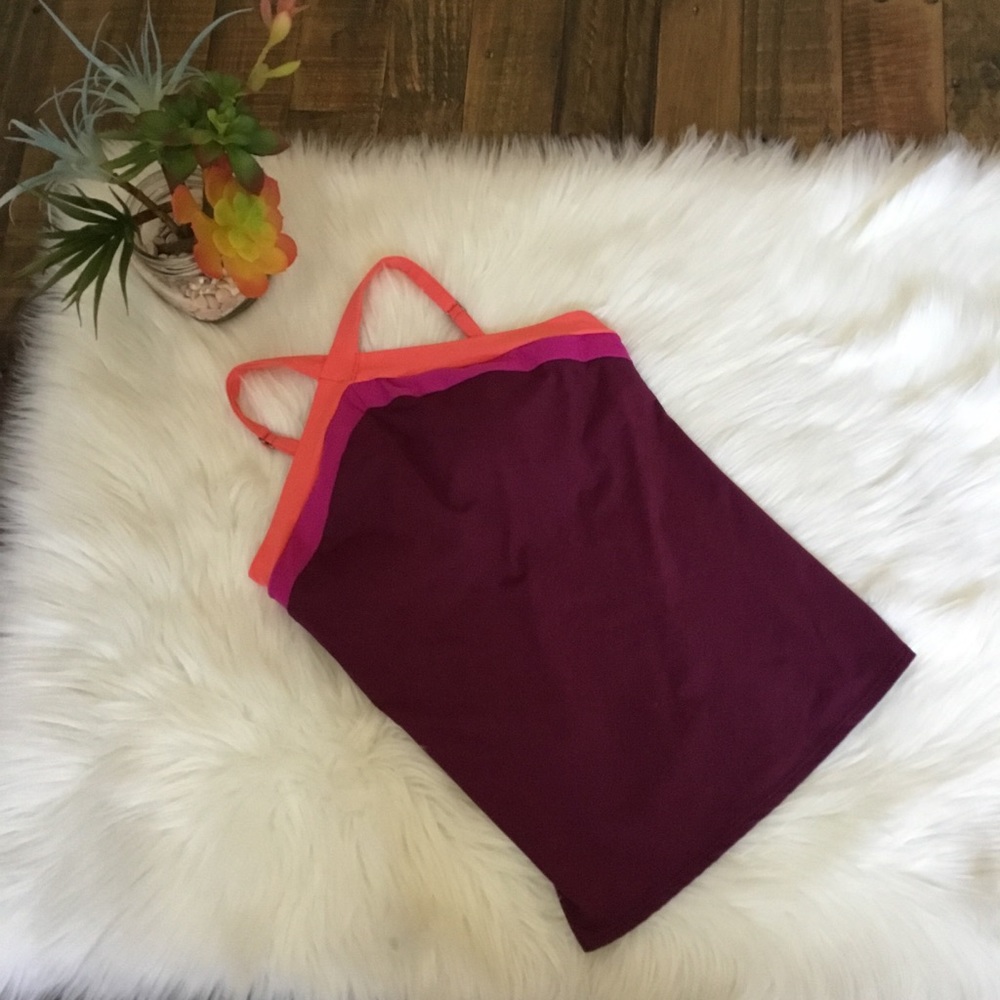 Becca by Rebecca Virtue Plum Tankini Top Size Small